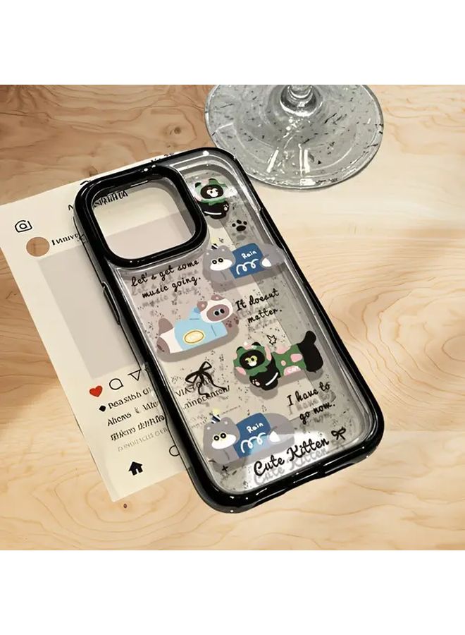 iPhone 12 غطاء واقي شاشة كامل شفاف مع حافة سوداء مضاد للسقوط - Image 4